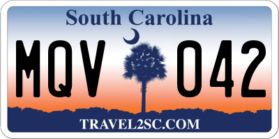 SC license plate MQV042