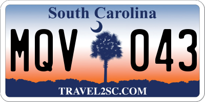 SC license plate MQV043