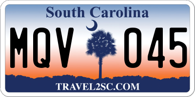 SC license plate MQV045