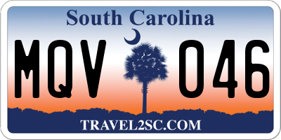 SC license plate MQV046