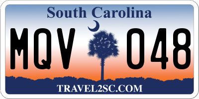 SC license plate MQV048