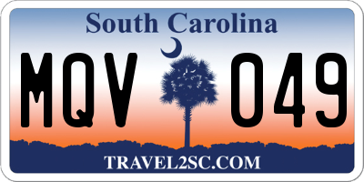 SC license plate MQV049