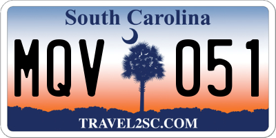 SC license plate MQV051