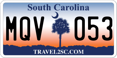 SC license plate MQV053