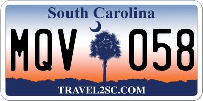 SC license plate MQV058