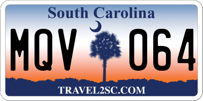 SC license plate MQV064