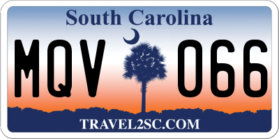 SC license plate MQV066