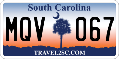 SC license plate MQV067