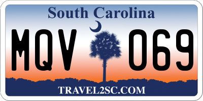 SC license plate MQV069