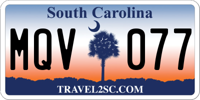 SC license plate MQV077