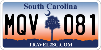 SC license plate MQV081