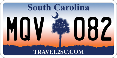 SC license plate MQV082