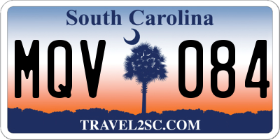 SC license plate MQV084