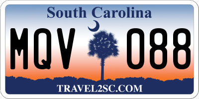 SC license plate MQV088