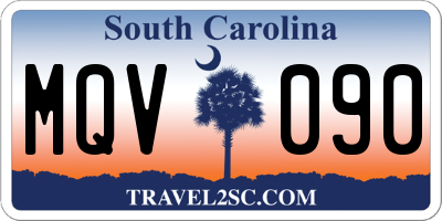 SC license plate MQV090