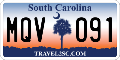 SC license plate MQV091