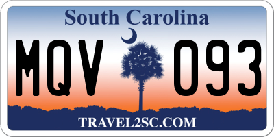 SC license plate MQV093