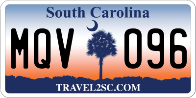 SC license plate MQV096