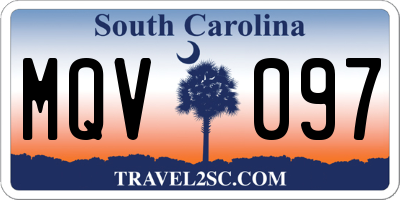 SC license plate MQV097