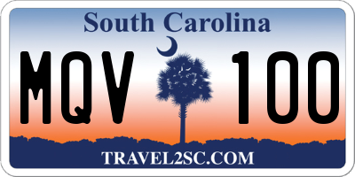SC license plate MQV100