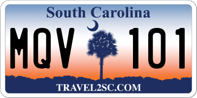 SC license plate MQV101
