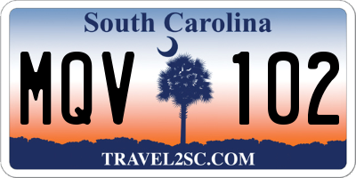SC license plate MQV102