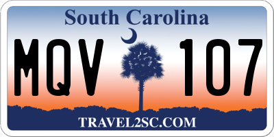 SC license plate MQV107