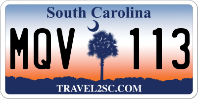 SC license plate MQV113