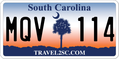 SC license plate MQV114