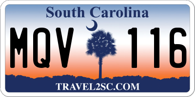 SC license plate MQV116