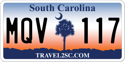SC license plate MQV117