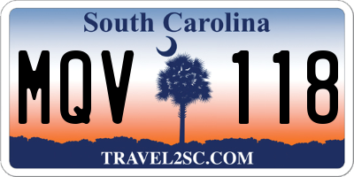 SC license plate MQV118