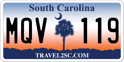 SC license plate MQV119