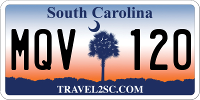 SC license plate MQV120