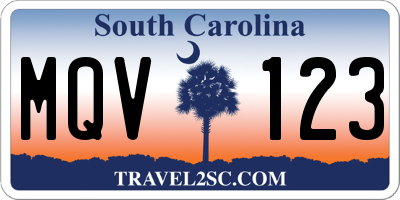 SC license plate MQV123