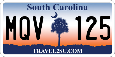 SC license plate MQV125