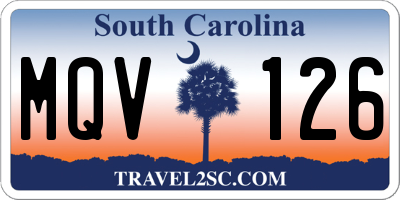 SC license plate MQV126
