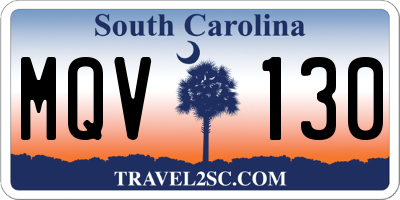 SC license plate MQV130