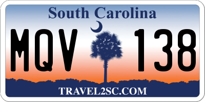 SC license plate MQV138