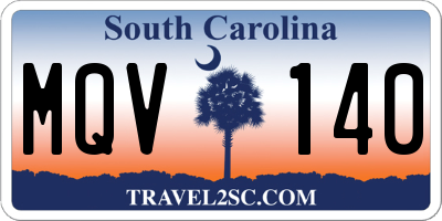 SC license plate MQV140
