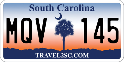 SC license plate MQV145