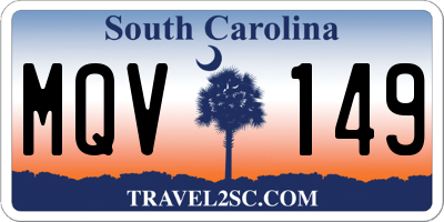 SC license plate MQV149
