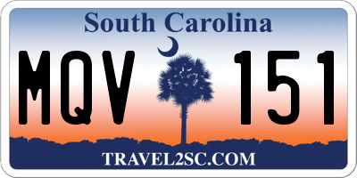 SC license plate MQV151
