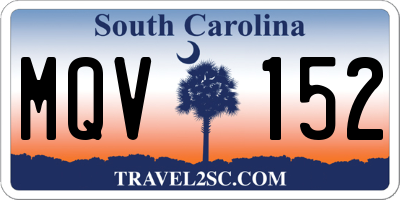 SC license plate MQV152