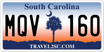 SC license plate MQV160