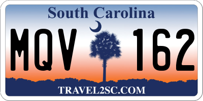 SC license plate MQV162