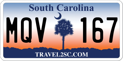 SC license plate MQV167