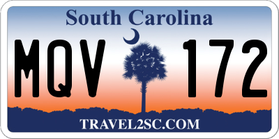 SC license plate MQV172