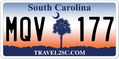SC license plate MQV177
