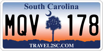 SC license plate MQV178